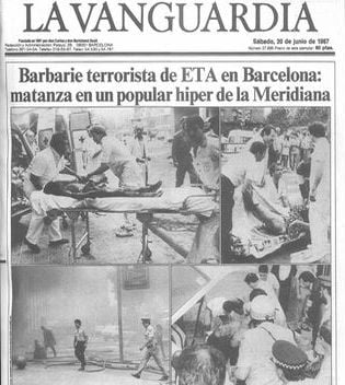 Resultado de imagen para Hipercor, en Barcelona 21 muertos,